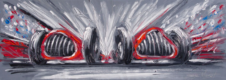 Peinture intitulée "Bolides rouges - Du…" par Serge Mazet, Œuvre d'art originale, Huile