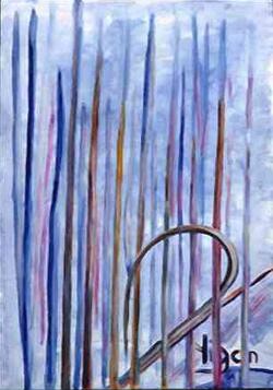 Painting titled "arbres cassés" by Serge Nigon, Original Artwork