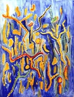 Painting titled "corail" by Serge Nigon, Original Artwork