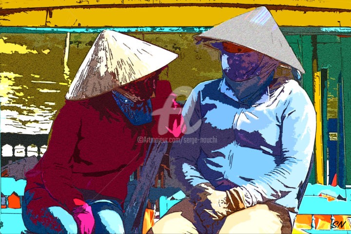 Arts numériques intitulée "Chapeaux chinois" par Serge Nouchi, Œuvre d'art originale, Autre