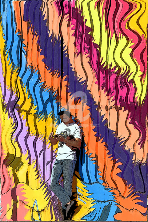 Digital Arts titled "Mur arc en ciel" by Serge Nouchi, Original Artwork, Other