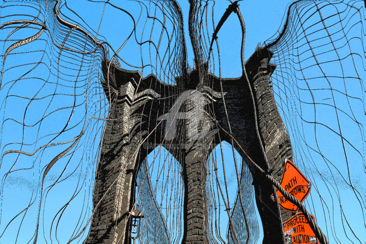 Digital Arts με τίτλο "Sur le pont" από Serge Nouchi, Αυθεντικά έργα τέχνης