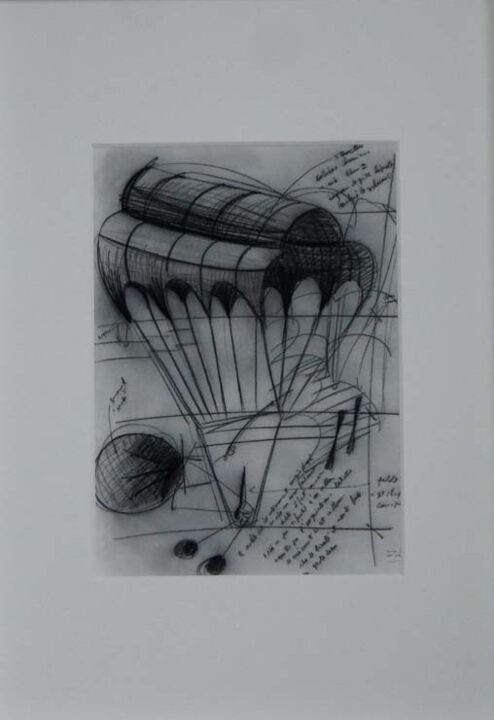 「Dessin préparatoire」というタイトルの製版 Serge Reynaud (Art of Flying)によって, オリジナルのアートワーク, デジタルプリント