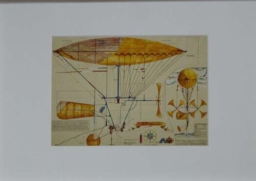 Printmaking titled "Helicopanthe_" by Serge Reynaud (Art of Flying), Original Artwork, Digital Print