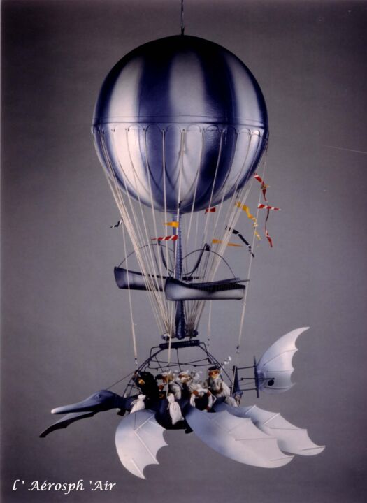 Sculpture intitulée "AEROSPH'AIR" par Serge Reynaud (Art of Flying), Œuvre d'art originale, Techniques mixtes