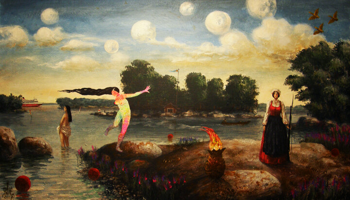 Pittura intitolato "Alands Nostalghy" da Serge Sunne, Opera d'arte originale, Acrilico