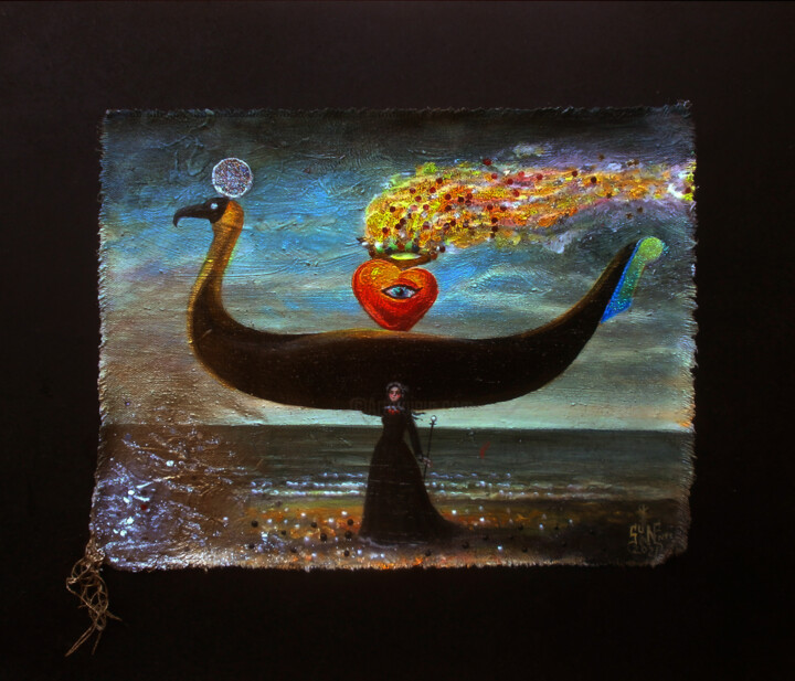 Картина под названием "Ладья пламенеющего…" - Serge Sunne, Подлинное произведение искусства, Акрил