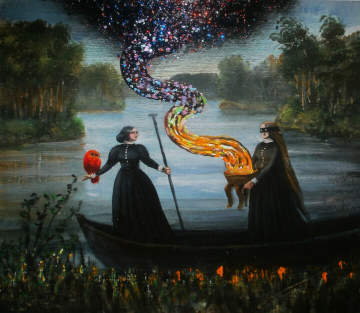 Peinture intitulée "Возжение к Небесной…" par Serge Sunne, Œuvre d'art originale, Acrylique