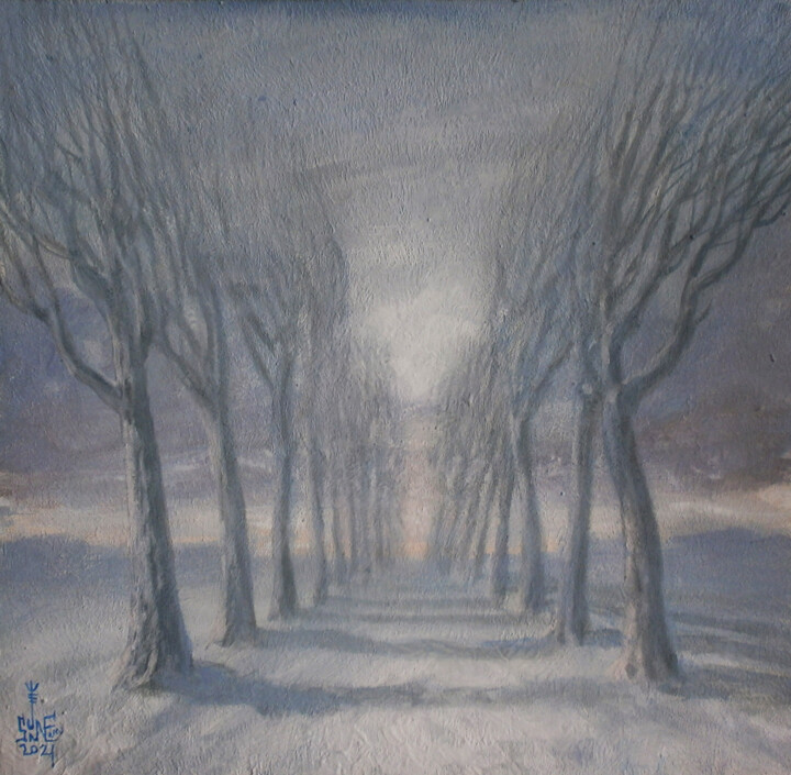 Картина под названием "Зимний Путь" - Serge Sunne, Подлинное произведение искусства, Акрил