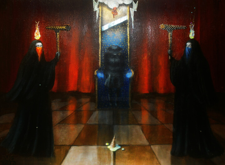 Pittura intitolato "Последняя Королева…" da Serge Sunne, Opera d'arte originale, Acrilico