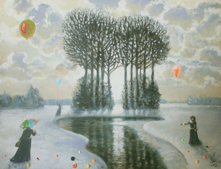 Ζωγραφική με τίτλο "Ранняя весна или пр…" από Serge Sunne, Αυθεντικά έργα τέχνης, Ακρυλικό