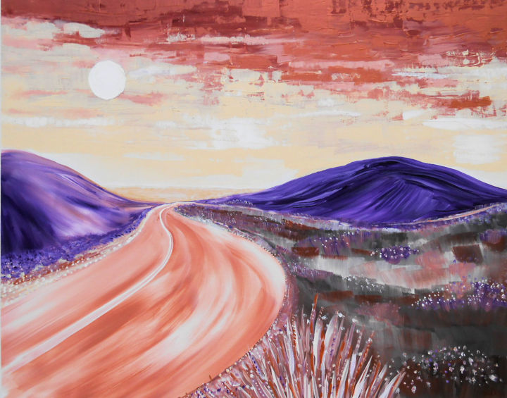 Peinture intitulée "Une Autre Route" par Serge Thiery, Œuvre d'art originale, Acrylique