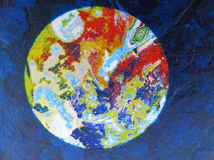 Peinture intitulée "Planète 13" par Serge Thiery, Œuvre d'art originale, Acrylique