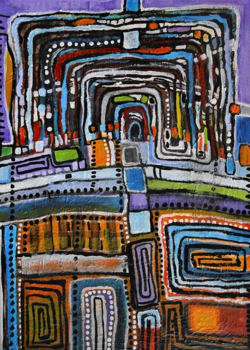 Painting titled "Le Passage Perdu" by Serge Thiery, Original Artwork, Acrylic