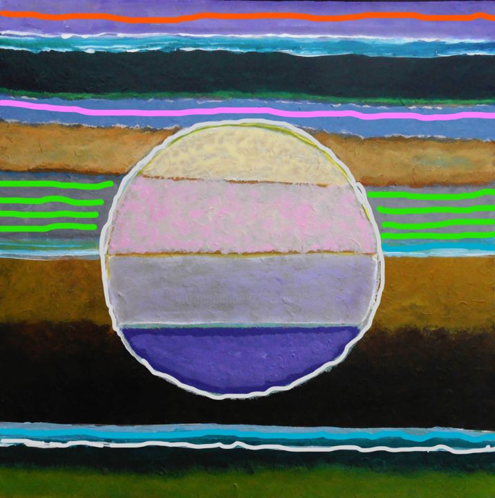 Картина под названием "Inked Circle" - Serge Thiery, Подлинное произведение искусства, Акрил