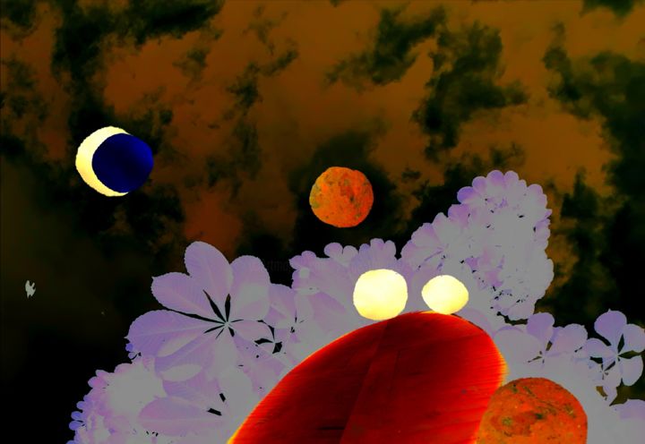 Digitale Kunst mit dem Titel "Eclipse" von Serge Thiery, Original-Kunstwerk, Digitale Malerei