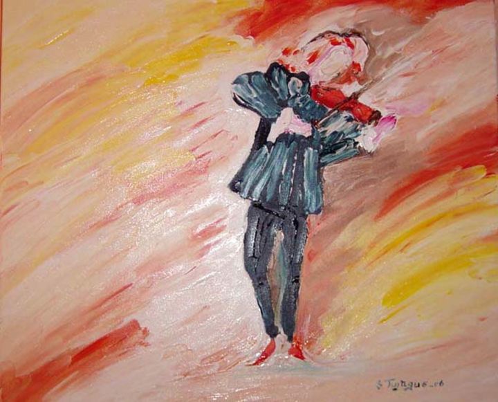 Painting titled "0607121-le-violonis…" by Serge Tujague, Original Artwork
