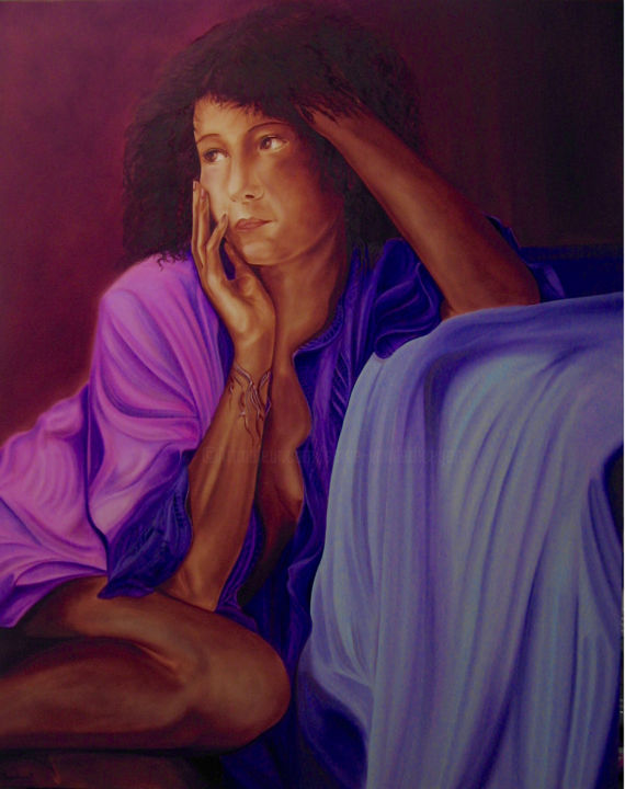 Painting titled "ALTHEA" by Serge Vanderhaegen, Original Artwork, Oil