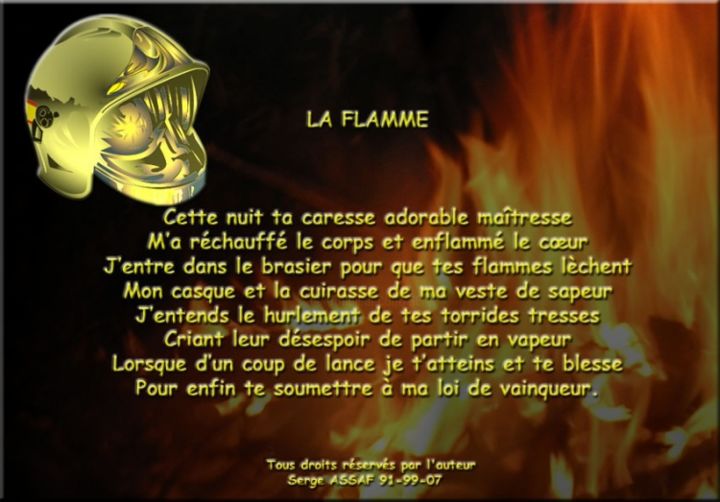 Artes digitais intitulada "la-flamme.jpg" por Serge Assaf, Obras de arte originais