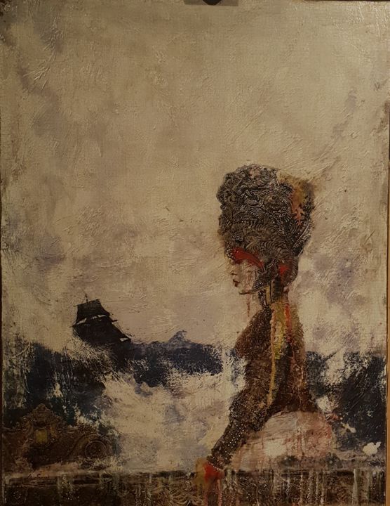 Painting titled "Воспоминание" by Sergey Airo, Original Artwork, Acrylic