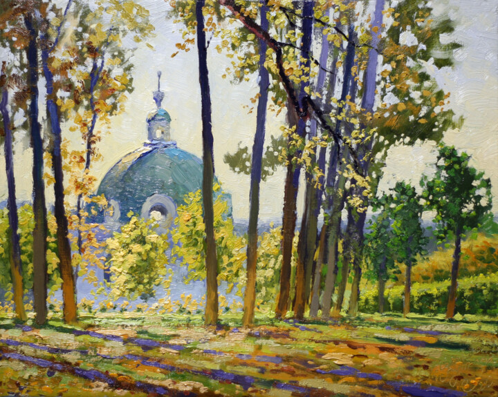 Malerei mit dem Titel "Кусково. Грот" von Sergei Krupkin, Original-Kunstwerk, Öl