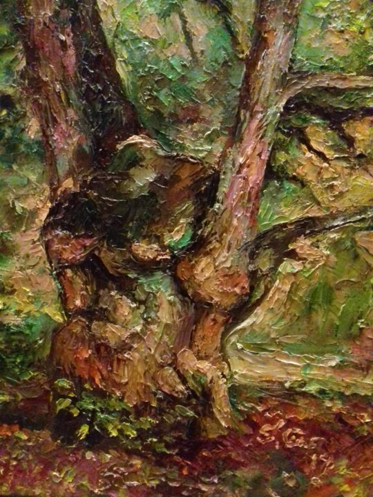 Painting titled "Медвежье Дерево. Be…" by Сергей Сонера Изо, Original Art, Oil
