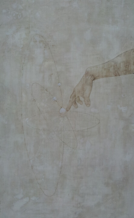 Картина под названием "Вселенная" - Сергей Филкин, Подлинное произведение искусства, Масло Установлен на Деревянная рама для…