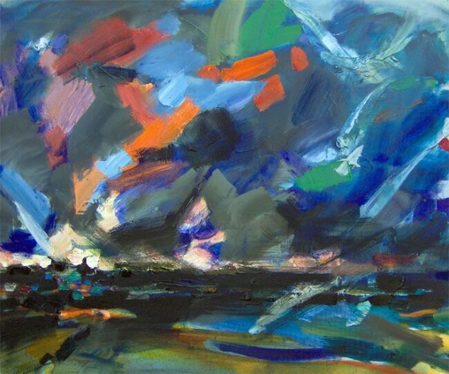Peinture intitulée "Storm" par Sergej Jakovlev, Œuvre d'art originale