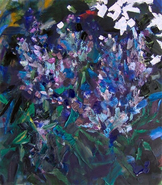 Painting titled "Lilac" by Sergej Jakovlev, Original Artwork, Oil
