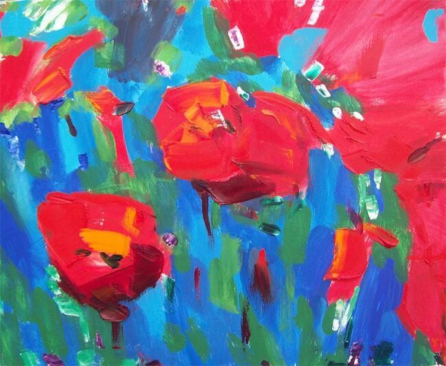 Pintura titulada "Poppies" por Sergej Jakovlev, Obra de arte original