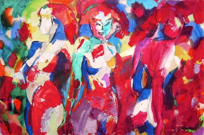 Peinture intitulée "Carnival" par Sergej Jakovlev, Œuvre d'art originale