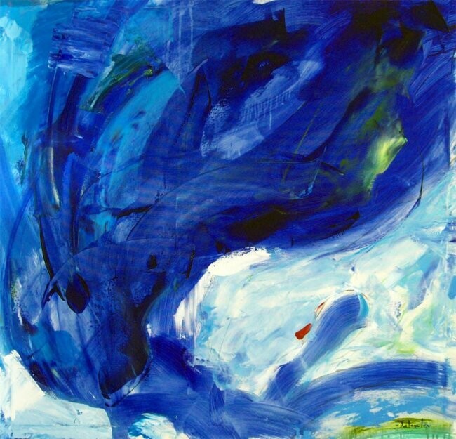 Peinture intitulée "Flying Swan" par Sergej Jakovlev, Œuvre d'art originale