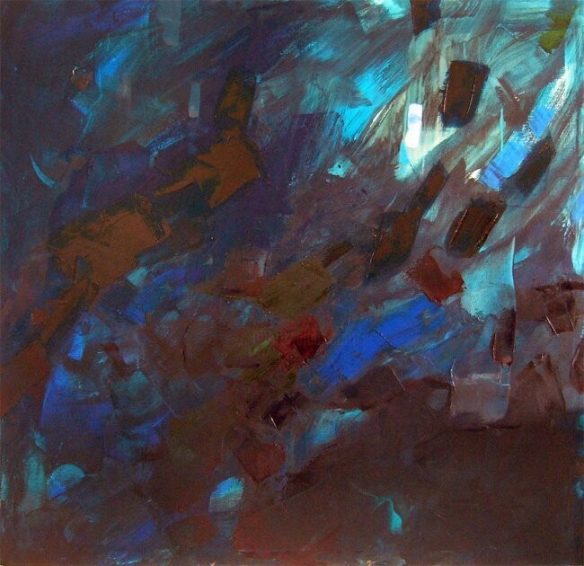 Peinture intitulée "Night" par Sergej Jakovlev, Œuvre d'art originale