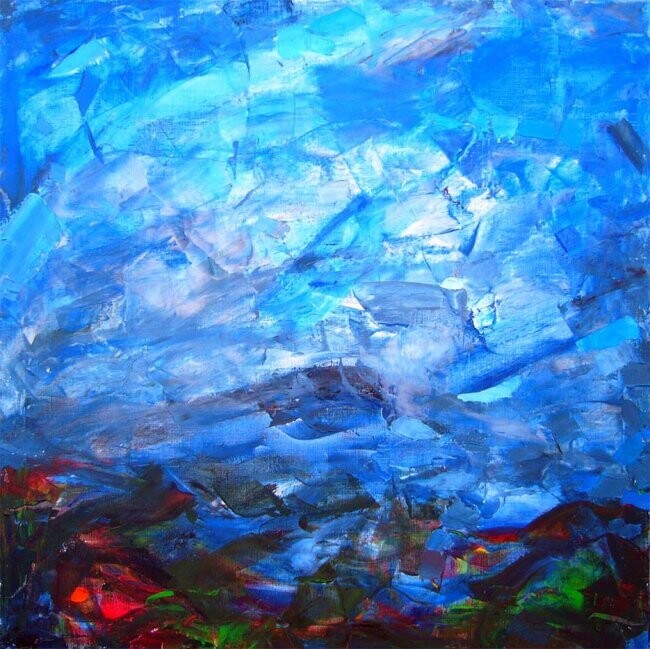 Peinture intitulée "Earth and Sky" par Sergej Jakovlev, Œuvre d'art originale