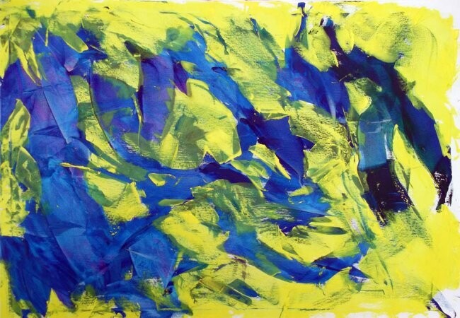 Painting titled "Blue Bird" by Sergej Jakovlev, Original Artwork
