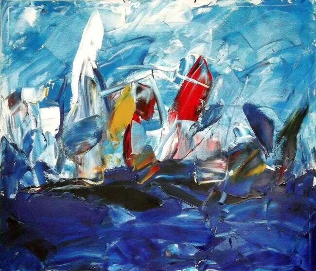 Painting titled "Sail" by Sergej Jakovlev, Original Artwork