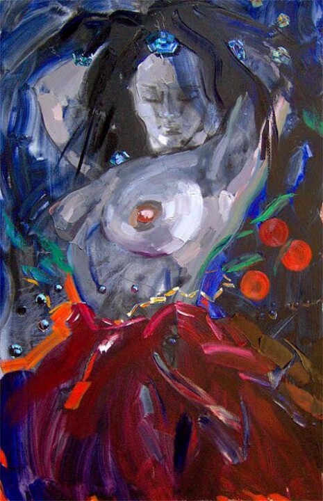Peinture intitulée "Dancing Girl" par Sergej Jakovlev, Œuvre d'art originale