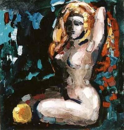 Painting titled "Doll" by Sergej Jakovlev, Original Artwork, Oil