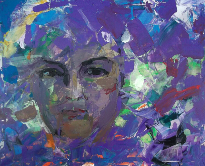 Painting titled "In Violet" by Sergej Jakovlev, Original Artwork, Acrylic