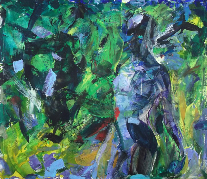 Картина под названием "Jungle" - Sergej Jakovlev, Подлинное произведение искусства, Акрил