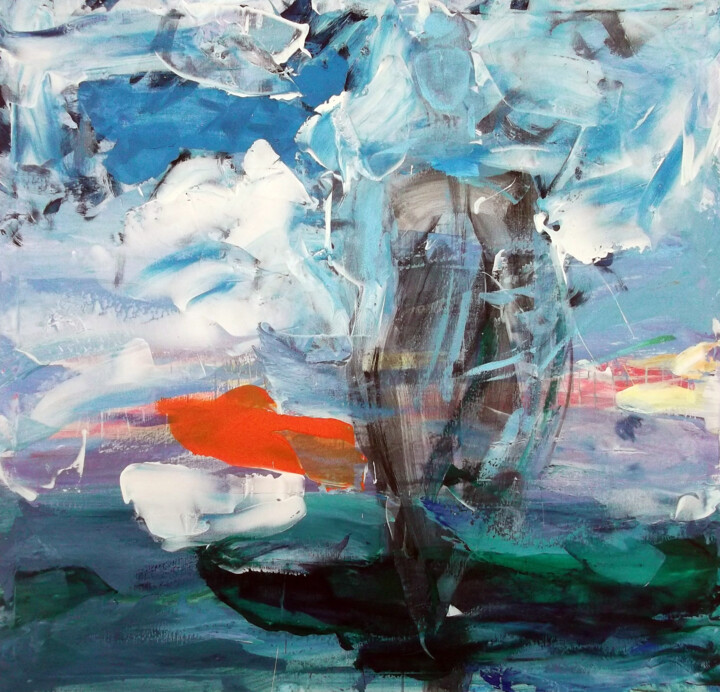 Painting titled "Sleeping Sky" by Sergej Jakovlev, Original Artwork, Acrylic