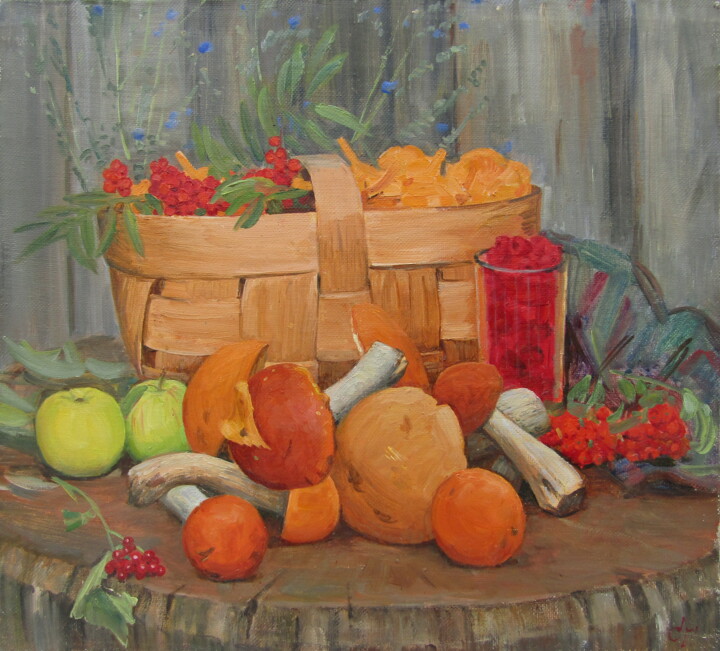 绘画 标题为“Осенний урожай” 由Сергей Юрьевич Гусев, 原创艺术品, 油 安装在木质担架架上