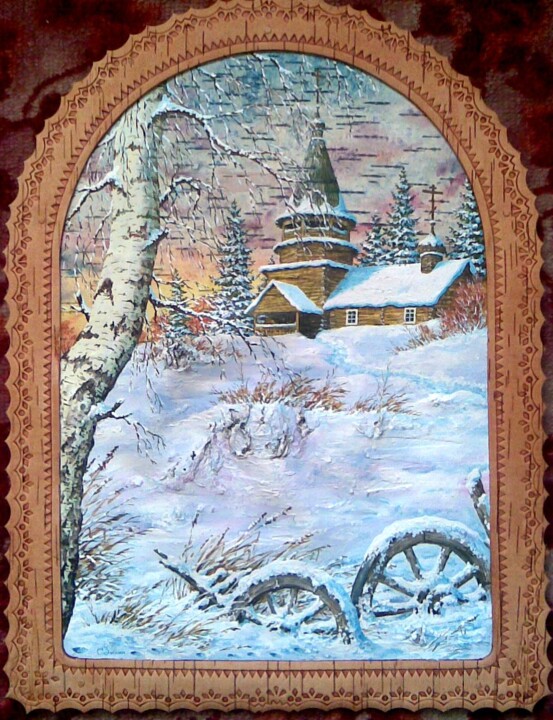 Painting titled "Сибирь." by Zinin, Original Artwork, Oil