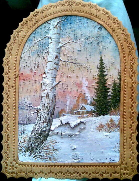 「Розовый воздух」というタイトルの絵画 Сергей Зининによって, オリジナルのアートワーク, オイル