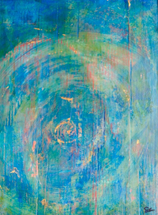 Peinture intitulée "ellipsoïde" par Serge Leroux, Œuvre d'art originale, Acrylique Monté sur Autre panneau rigide