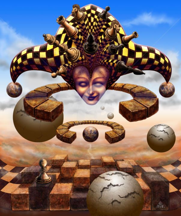 Digital Arts titled "Allegory of Chess.…" by Serge M, Original Artwork, Digital Painting