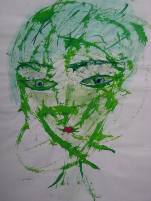 Peinture intitulée "La belle verte" par Sergentdelire, Œuvre d'art originale