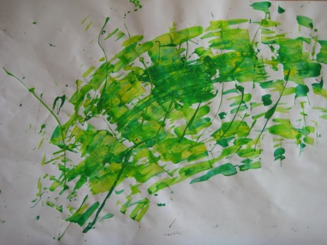 Peinture intitulée "Couleur verte" par Sergentdelire, Œuvre d'art originale, Huile