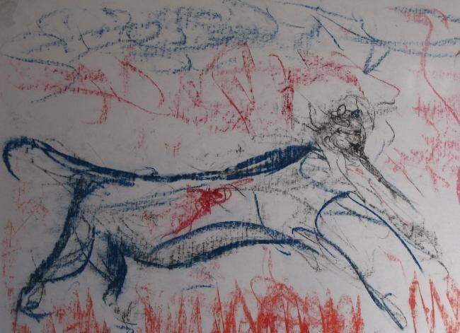 Peinture intitulée "Animal blessé" par Sergentdelire, Œuvre d'art originale