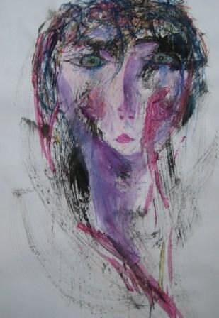 Painting titled "Regard de femme" by Sergentdelire, Original Artwork, Oil